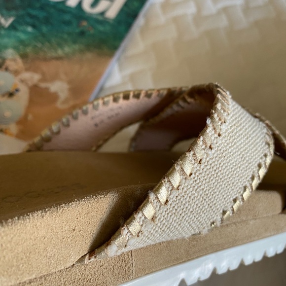 NWT Jack Rogers Lexi Criss-Cross Sandals Natural/ Platinum - Picture 13 of 15